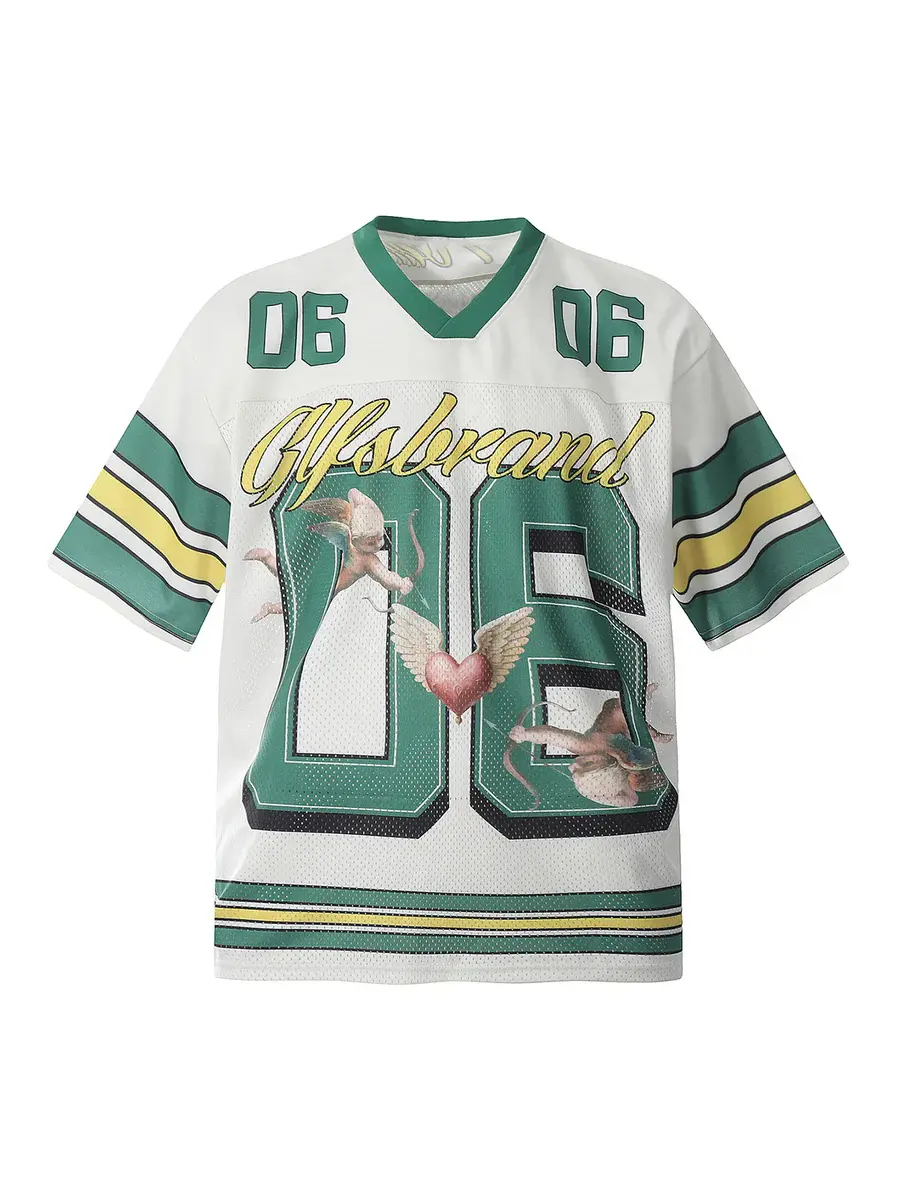 Thesupermade Men's V-Neck Sports Jersey - Athletic Shirt for Casual and Sports Wear, Relaxed Fit