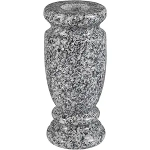 Granite Cemetery Vase for Grave Markers,Heavy Headstone Memorial Flower Holder Decorations.