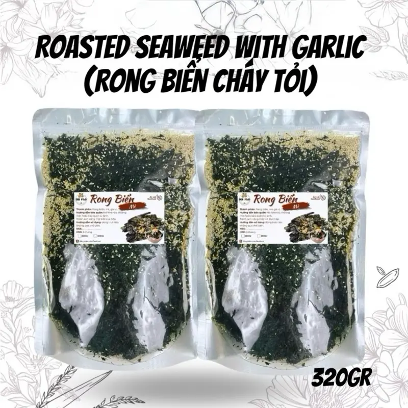 Roasted Seaweed with Garlic 320g/bag - Rong biển cháy tỏi 320g/túi