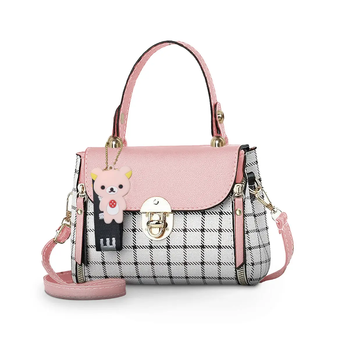 Plaid Pattern Handbag Shoulder bag, crossbody bag, Women's Buckle Decor Flap Purse, Fashion PU Leather Crossbody Bag Gift Elegant Accessory Style, Valentine's Day gift