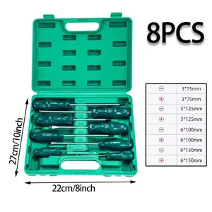 8-Piece Magnetic Screwdrivers Set, 4Phillips And 4 Flat, Professional Cushion Grip Screwdriver Set, Cr-V Steel