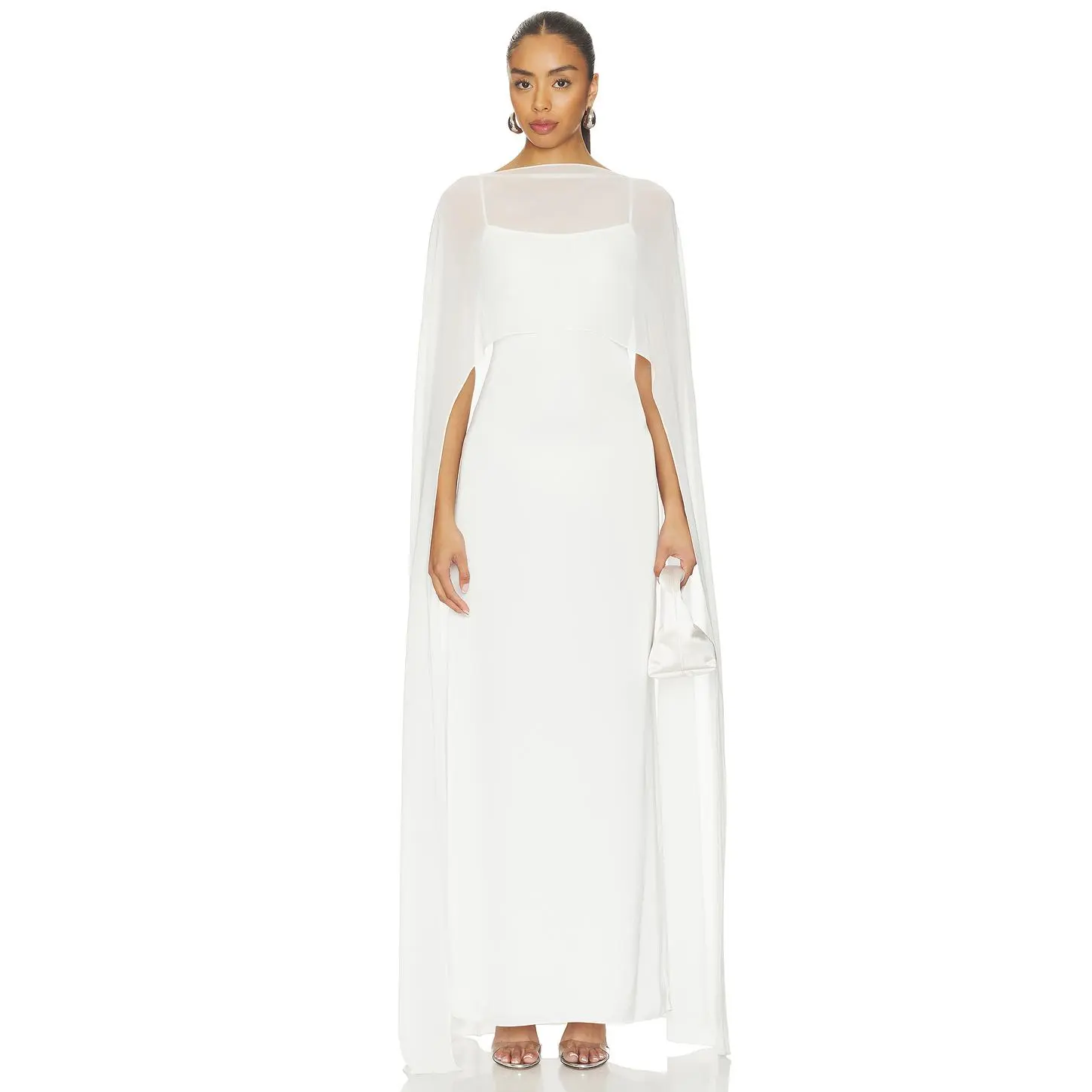 Amanda Uprichard Anastasia Cape Dress in Ivory