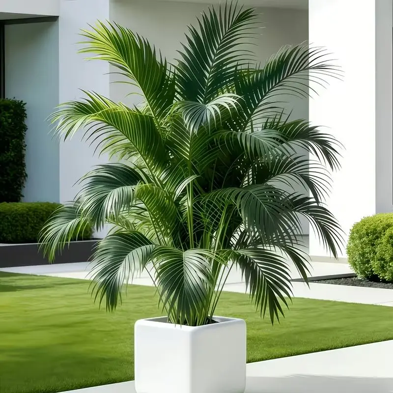 1pcs Realistic Faux Areca Palm Tree Fake Plant Decoration, Decorative Tropical Faux Greenery Plants for Home & Office Indoor Outdoor Use