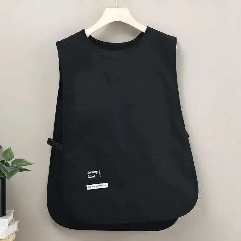 Solid Color Apron with Pocket, 1 Count Fashionable Breathable Apron, Kitchen Apron for Cooking, Household Apron for Kitchen, Home, Coffee Shop, Pocketed Aprons, Apron with Pockets