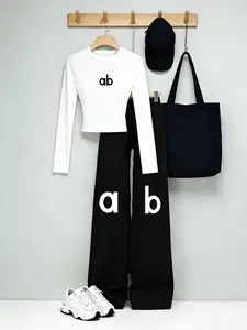 Women's Casual Street Style Set, Womenswear, Slim Fit Short Sleeve T-Shirt, Round Neck, Letter Print, Wide Leg Pants