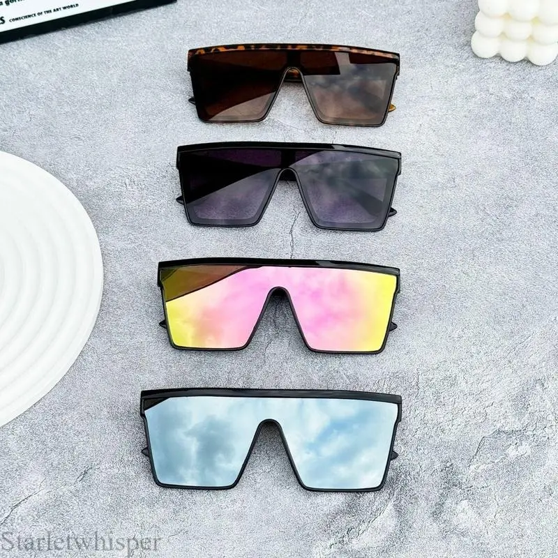4pcs Punk Style Polarized Sunglasses for Women & Men, European American Large Frame One-Piece Lens, Sun Protection for Riding Driving Golf, Night Vision Yellow Tint, High Quality Fashion Glasses Ideal Festival Gifts