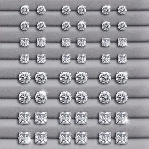 24 Pairs Stud Earrings Set for Women, Shiny Round & Square Crystal Inlaid Earrings, Trendy Fashion Jewelry Pack, Sparkling Everyday Earrings for Party, Wedding, Engagement, Anniversary & Gift Idea