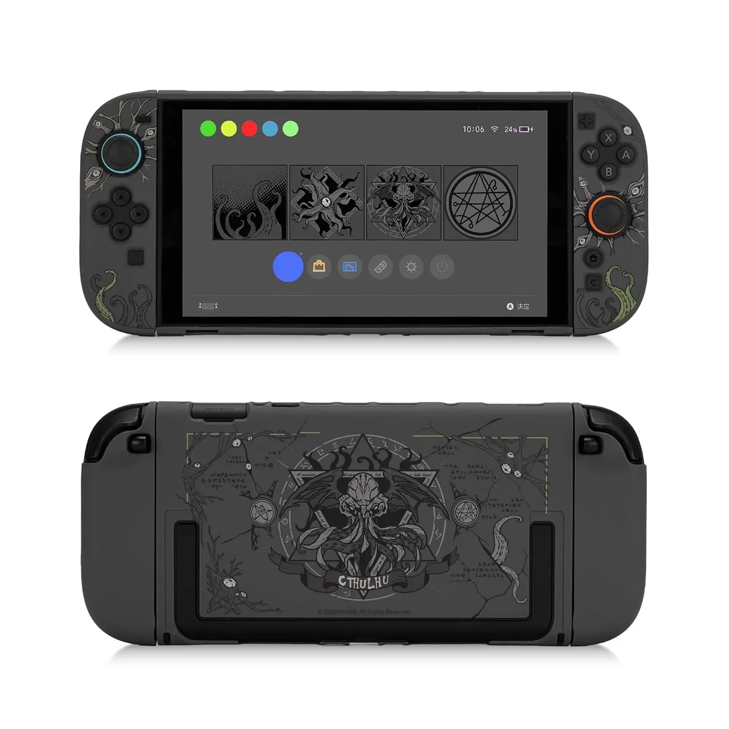 GeekShare Slim Protective Case Compatible with Switch 2 (2025), Anti-Scratche and Shock-Absorption Dockable Hard Shell for Switch 2 Game Console - CTHULHU