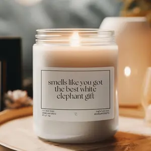 Funny White Elephant Gift Candle Christmas Gift Holiday Party Work Party Gift Cozy Christmas Candle
