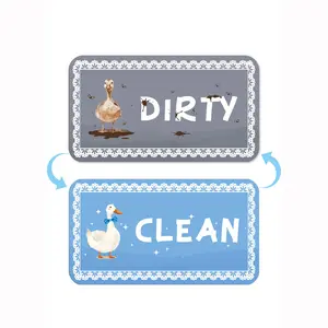 Dishwasher Magnet Clean Dirty Sign - Funny Goose Clean Dirty Magnet for Dishwasher Silly Reversible Dish Washer Goose Magnetic Double Sided Dish Washer Flip Indicator for Kitchen Decor