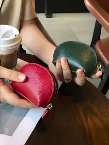 Women's Mini Wallet Coin Purse, First Layer Cowhide Leather Design, Style Small Zipper Card Holder, Trendy New Arrival