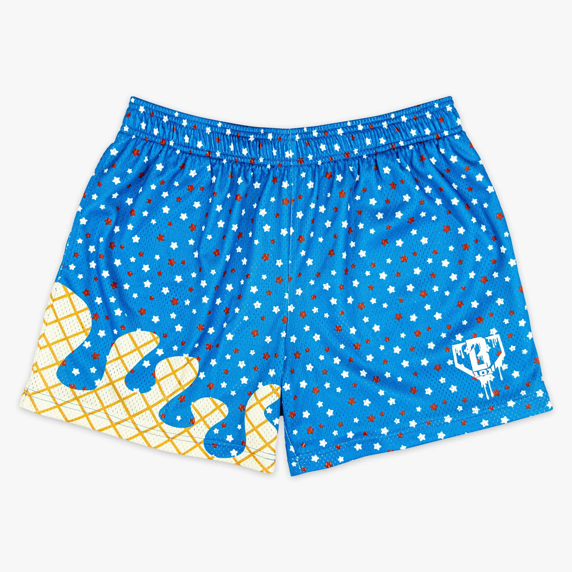 USA Ice Cream Shorts, American Summer Beach Mesh Shorts, Patriotic Casual Vacation Shorts
