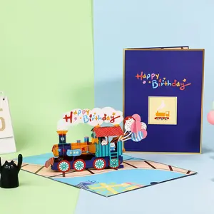 3D Pop-Up Birthday Train Greeting Card  | Creative Handmade Birthday Card for Kids & Adults