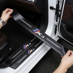 X3 Car Door Sill Protector Stickers, Anti-Slip Scratch & Wear Resistant Strips, Car Interior Sporty Style Decoration Upgrade, Car Accessories