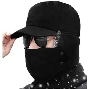 Trapper hat style mask, winter warm pilot style fur ear mask, ski hunting windproof hat, Adjustable Protective Cap