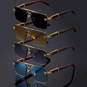 Mens Sunglasses Fashion Rimless Rectangle Sunglasses Square Frameless Sunglasses for Men