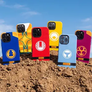 Color Hero Squad Glossy Tough Phone Case 11 to 17 series S23 to S25 - Super Team Retro Costume Action Series Protect Phone Case - Neon Power Tokusatsu Aesthetic Gift for Cases For 11 12 12Pro 12 Promax 13 14 15 16 17Pro