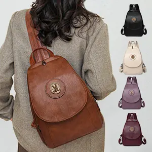 Stylish Flap Shoulder Bag for Women, Versatile Backpack with Top-Handle and Multiple Zipper Pockets for Commuting and Daily Use