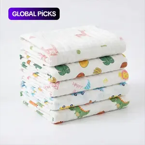 Soft Breathable Cotton Shower Towels, 3 Pack/5 Pack Bathroom Towel Set, Six-Layer Washed Design, Printed Pattern, Suitable for Bathing, Face Washing, Sweat Moments #GLOBAL PICKS