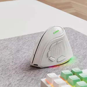 JOMAA Rechargeable Wireless Bluetooth 2.4G Dual-mode Mouse 4000 DPI 9 Buttons RGB Backlit Vertical Ergonomic Silent Mice for PC Desktop Laptop Tablet