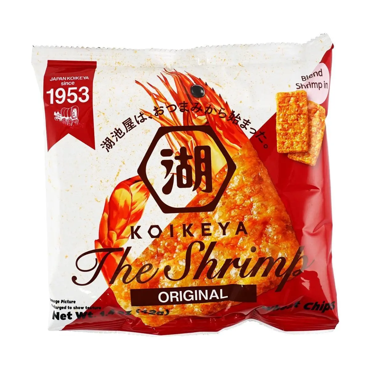 KOIKEYA Original Flavor Shrimp Flavored Potato Chips 42g - Authentic Japanese Snack,