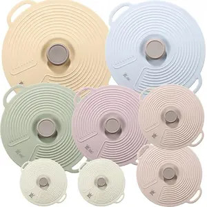 8 Pack Silicone Lids for Bowl Silicone Microwave Cover with 6 Sizes Reusable Heat Resistant Lids Fits Cups, Bowls, Plates, Pots, Pans, Skillets, Stove Top, Oven, Fridge Dishwasher Safe