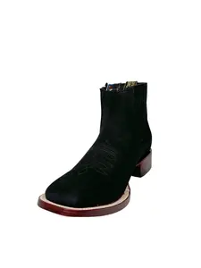 Wild West Men’s Nobuk Black Square Toe Short Boot