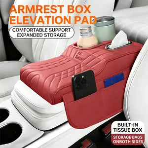 Multifunctional Car Armrest Cup Holder, Armrest Storage Tray, Central Protection Cover, Car Paper Towel Box Organizer, Storage Pad for Car Interior Accessories