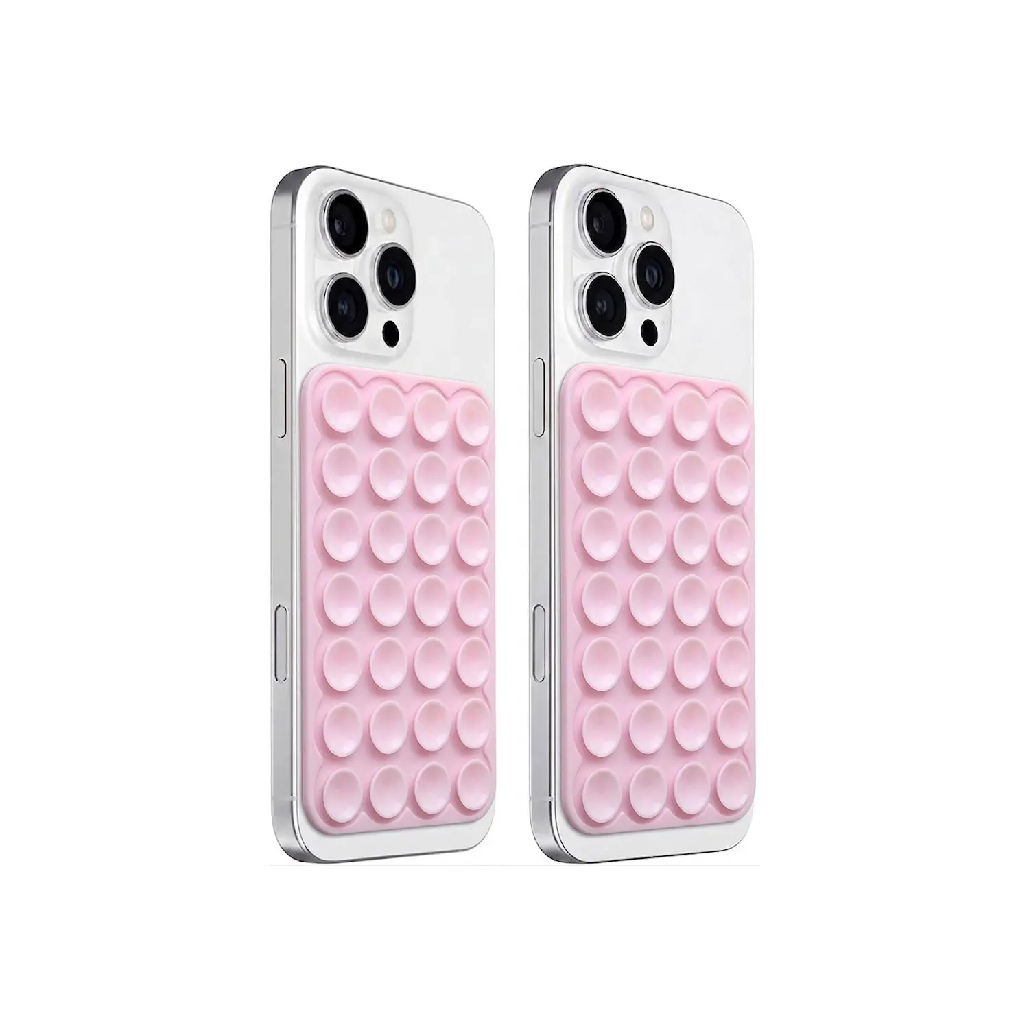 Octopus-Inspired Silicone Suction Cup Phone Mount - Strong Non-Slip 2-4 Pack Value Kitchen Accessory, 24-Cup Hands-Free Holder for Selfies (Black, White, Translucent, Light Pink, Pink/2pcs Option)