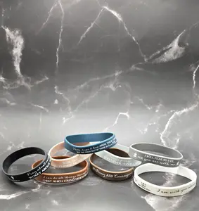 Bible Verse Silicone Rubber Bracelet and Keychain - Versatile Spiritual Accessory with Random Verse for Everyday Use