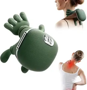2026 New Neck Shoulder Massager,Heated 4D Shiatsu Kneading,Electric Back Massager with Adjustable Speed,Portable Green 1 Set