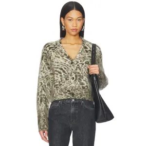 ALLSAINTS Wick Amur Cardigan in Chalk White & Green