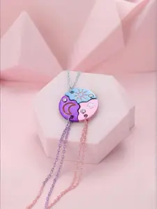 3Pcs Sun Moon Star Best Friends Necklace Set, BFF Matching Pendant Necklaces for Girls