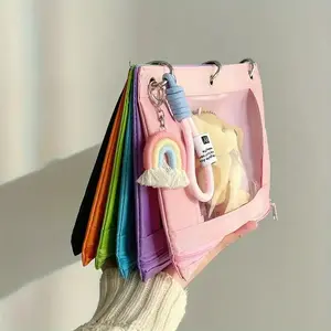 Rainbow 6-Color Oxford Cloth 3-Ring Binder Bag, Zip Binder, Document Organizer, Receipt Holder, Multi-Purpose Storage Solution, Durable & Stylish Design