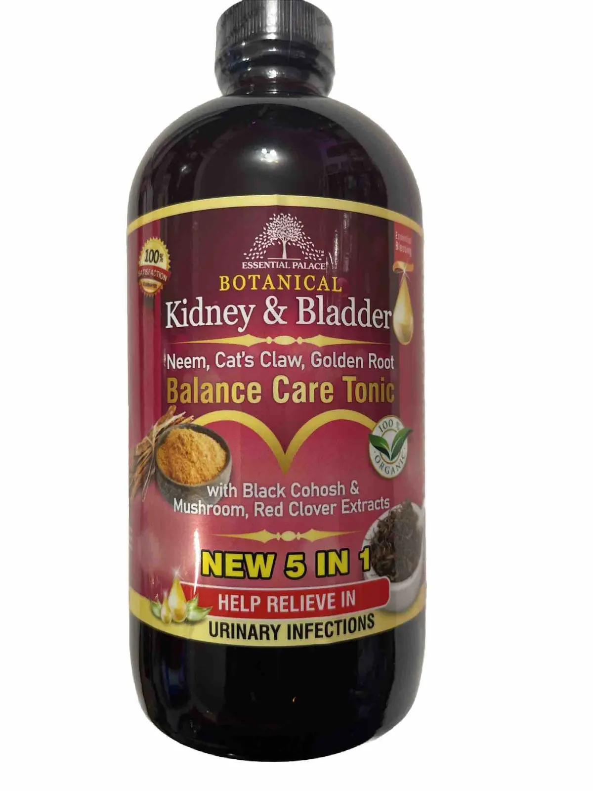 Essential Palace Organic Herbal Nourishing Botanical Blend Supplement - Vegan, Halal, Vegetarian Glass-Bottle Dandelion-Celery Formula, 16 oz, Organic Detox, Natural Wellness Boost & Hormonal Balance Support