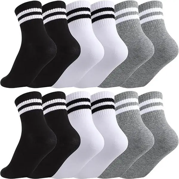 Unisex Cotton Athletic Socks (6/18/30/48 Pairs) - Adults' Sports Stockings, Deodorant Protection, Freshness-Locking, Sweat-Absorbent, Water-Draining, Breathable, All Seasons, Hand/Machine Washable, Ideal for Basketball Enthusiasts, Outdoor Sports