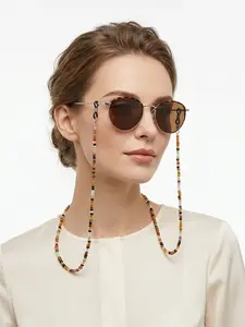 Havana Color Beaded Eyeglass Strap, Anti-Slip Mask Cord, Multi-Use Glasses Accessory, 1 Piece Pack, Durable & Stylish, Glasses Ear Hook