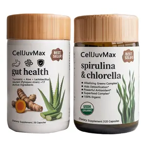 Probiotic & Prebiotic Supplement with Spirulina & Chlorella – Digestive & Gut Health Support, Natural Dietary Supplement Bundle