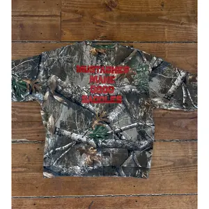 "Mustaches Make Good Saddles" Camo Crewneck