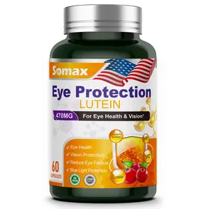 SOMAX Advanced Eye Support Formula – Lutein 470 mg, Bilberry, Astaxanthin & DHA – 60 Veggie Capsules, Non-GMO, Gluten Free