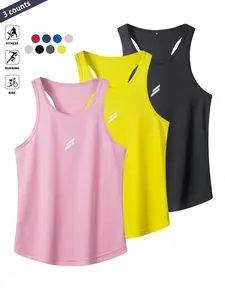 1/3-piece set Men's Summer Casual Sports Tops, Sleeveless Muscle Fit Athletic Tank Top with Reflective Logo, Cool Breathable Quick-Dry Gym Shirt, Breathable Vest, Sport Vests