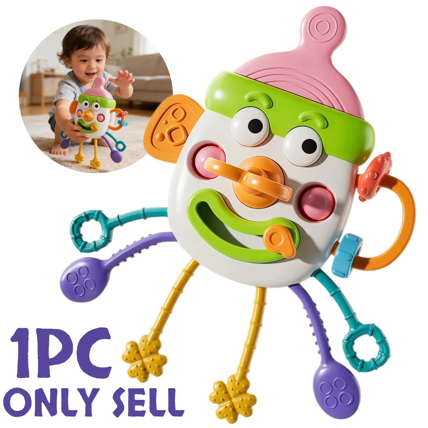 1pc baby Newborn Infant bottle rattle, an early education material for sensory grasping practice and teething, suitable as a birthday gift for boys and girls, can be used as teaching supplies Play