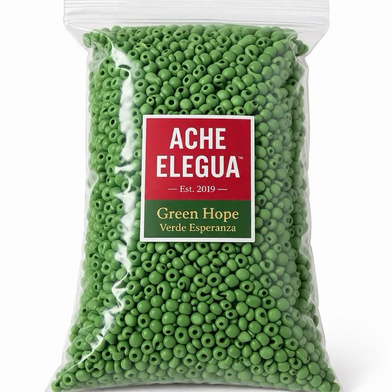 Ache Elegua Green Hope Beads Bulk Pack for Bracelets & Jewelry DIY & Spiritual Use 1 Pound Smooth Glossy Finish for Craft Projects