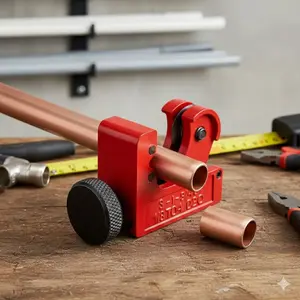 Portable Multi-Purpose Pipe Cutter: Precision Cutting for Copper, PVC, Thin Stainless Steel. Non-Slip Grip, Durable High-Carbon Steel Blade. Ideal for DIY Projects, HVAC, Gas & Water Repair. Clean Cuts, No Damage.