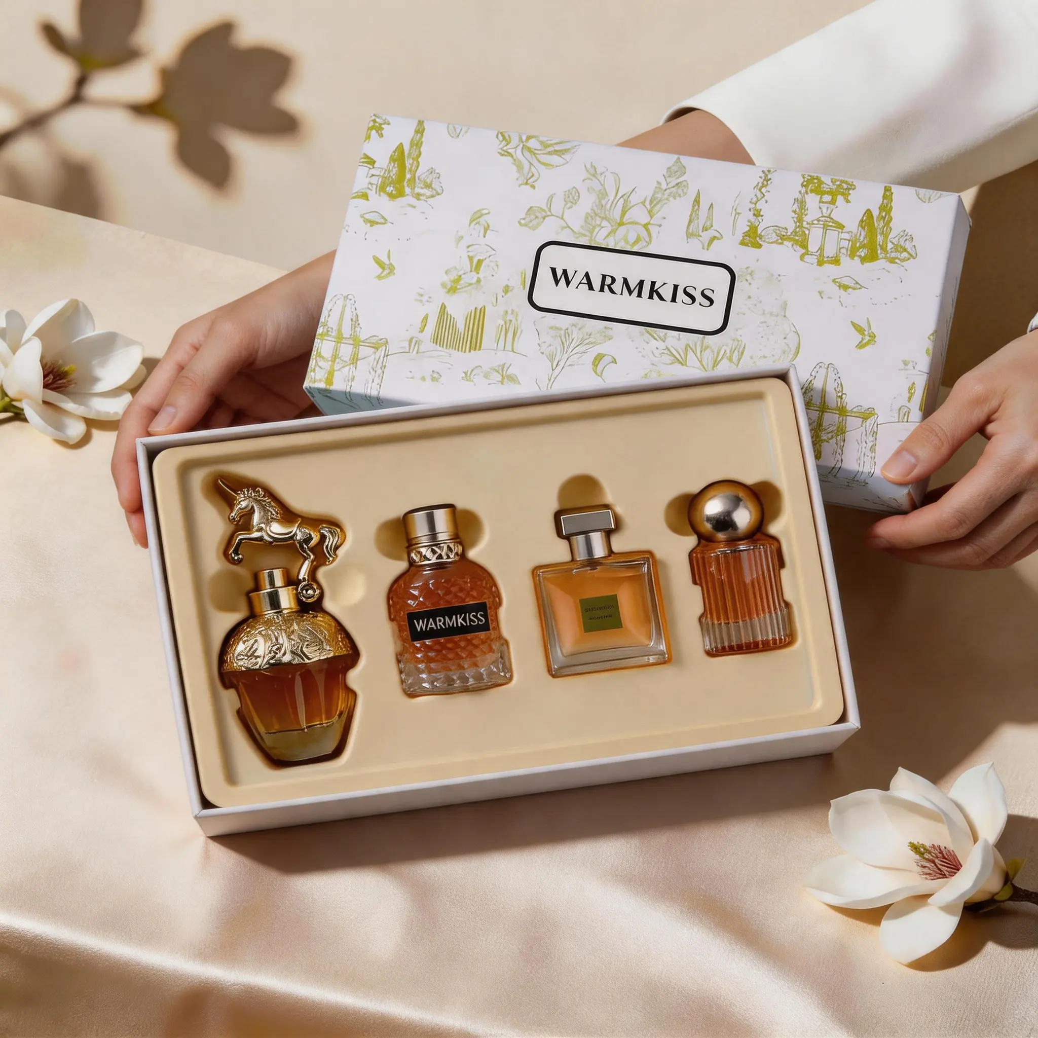 WARMKISS 4-Piece EDP Perfume Gift Set (30ml x 4) - Floral Fruity, Oriental & Woody Scents, Long Lasting, for Women & Men, Gifting