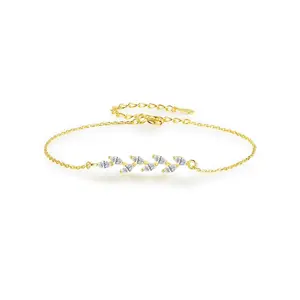 EAMTI 925 Sterling Silver Cubic Zirconia Olive Branch Bracelet Jewelry Gifts for Women Mother's Day/Birthday/Anniversary Day/Valentine’s Day