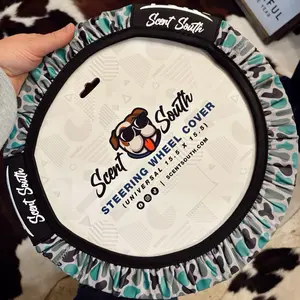 Scent South Steering Wheel Cover Universal 15.5x15.5 Camo Design Comfortable Grip for Car Drivers