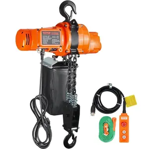 【Father's Day Gift】VEVOR Electric Chain Hoist, Single-Phase Crane Hoist with Emergency Stop, Control Cable, Copper Motor, 2200 lbs Load Capacity, 10 ft Lifting Height for Heavy Lifting Indoor/Outdoor