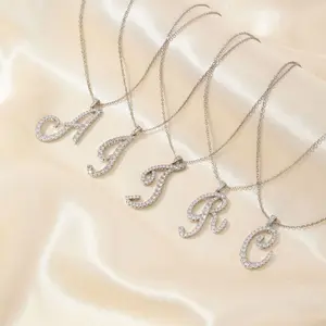 Fashion Trend Simple High-end Inlaid Zircon English Letter Pendant Necklace Gift