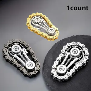 Bicycle Chain Fidget Spinner, 1 Count Metallic Bike Chain EDC Rotating Toy, Fun Stress Relief Toy, Finger Toy for Adults & Teens, Stress Relief Gadgets